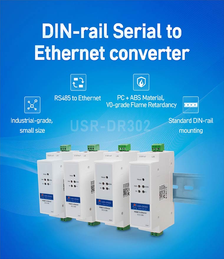 Compact RS485 Device Server / RS485 to Ethernet Converter / Modbus RTU to  Modbus TCP Converter (Industrial)